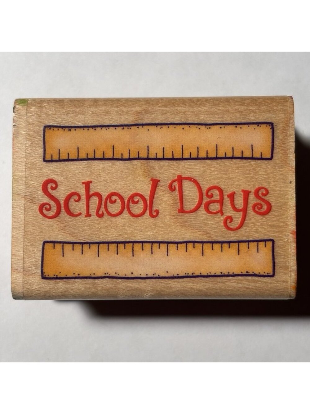 Inkadinkado School Days Wood Mounted Rubber Stamp Kids Rulers Students Teachers